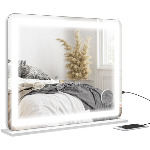 Rootz LED Mirror - Makeup Mirror - Vanity Mirror - 10x Magnification - USB Charging - Touch Control - 80cm x 14cm x 62cm