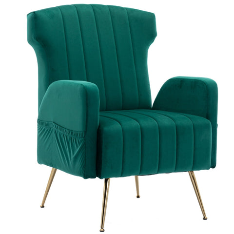 Rootz Velvet Armchair - Lounge Chair - Accent Seating - Superior Comfort & Style - 69cm x 72cm x 90cm