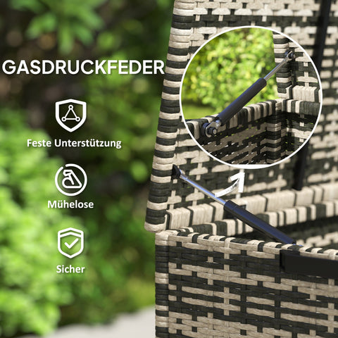 Rootz Rattan Edition Storage Box - Cushion Box - Garden Storage - Large Capacity - 118cm x 57cm x 69cm - Brown