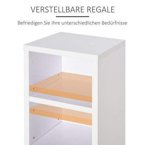 Rootz Set of 2 CD Stands - Media Shelves - Decorative Storage - Organize Up to 204 CDs - 21 x 22.5 x 88.5 cm - White Finish