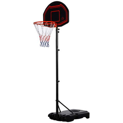 Rootz Outdoor Basketball Basket - Adjustable Hoop - Portable Stand - Lightweight Base with Rollers - 70cm x 76cm x 258-314cm