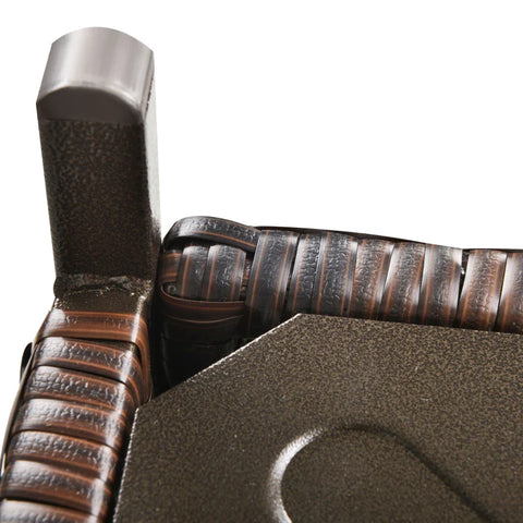 Rootz Rattan Table - Garden Table - Patio Table - Coffee Table with Umbrella Hole - Perfect for Garden Balcony - Brown - 55.5 x 55.5 x 46 cm