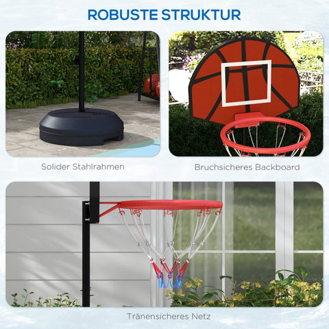 Rootz Basketball Stand - Adjustable Height - Magnetic Dartboard - Dual Functionality - Robust Construction - 38.5cm x 48.5cm Back Panel - Steel & PE