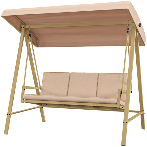 Rootz Garden Lounger for 3 People - Outdoor Swing Bench - Adjustable Roof - Comfortable - 200cm x 125cm x 175cm