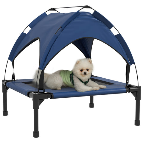 Rootz Dog Bed with Roof - Breathable Pet Bed - Water-repellent - Offers Cooling - 76 x 61 x 69.5 cm Blue