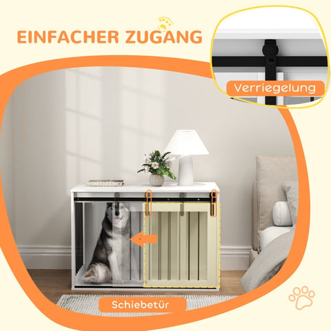 Rootz Dog Crate - Dog House - Pet Cage - Chipboard and Steel - Ventilation - 98cm x 58cm x 61cm