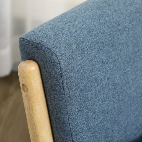 Rootz Scandi Design Armchair - Accent Chair - Lounge Chair - Optimal Comfort - Reliable Stability - Floor Protection - 66cm x 80cm x 77.5cm - Linen & Eucalyptus Wood