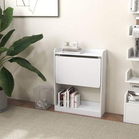 Rootz Computer Table Desk - Folding Table - Compact Desk - Space-Saving Design - 63 x 55.5 x 82 cm - White