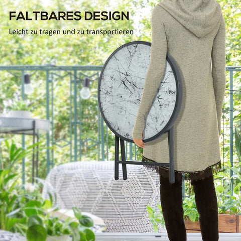 Rootz Foldable Side Table - Outdoor Folding Table - Compact Patio Table - Weatherproof & Easy to Clean - 45 x 45 x 50 cm