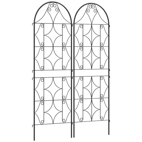 Rootz Metal Trellis Set - Rose Grille - Climbing Plant Support - Rust-Free - Enhances Garden Aesthetics - 50x150 cm, Black