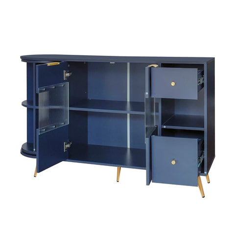 Rootz Sideboard Storage Cabinet - Freestanding Cabinet - Storage Furniture - LED Lights - 130cm x 40cm x 80cm
