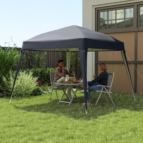 Rootz Pavilion Replacement Roof - Garden Tent Cover - Tarpaulin Canopy - UPF50+ Protection - 3x3m Base, 2.4x2.4m Top - Grey Oxford Fabric