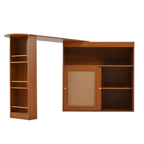 Rootz Extendable Bar Table - Versatile Table - Multifunctional Table - Adjustable Shelves - 138-193×39×104cm