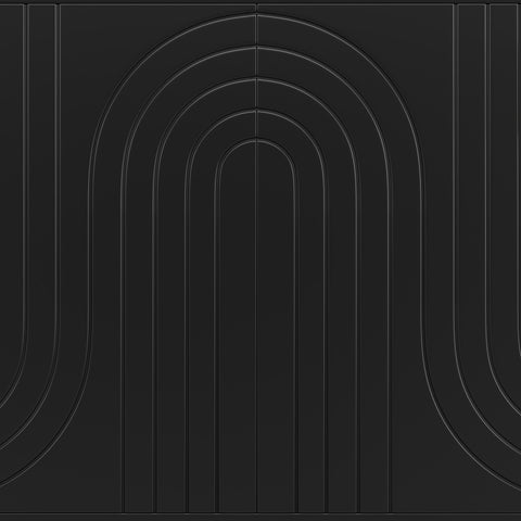 Rootz Black Sideboard - Buffet Table - Storage Cabinet - Unique Shaft Design - Elegant Dining Room Addition - 152cm x 40cm x 75cm