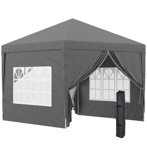 Rootz 3x3m Pavilion Party Tent - Folding Canopy - Event Marquee - Easy Assembly - 295cm x 295cm x 258cm