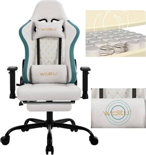 Rootz Ergonomic Massage Gaming Chair - Office Chair - Swivel Chair - High Back - Breathable Fabric - Lumbar Support - 50cm x 48cm x 75.5cm
