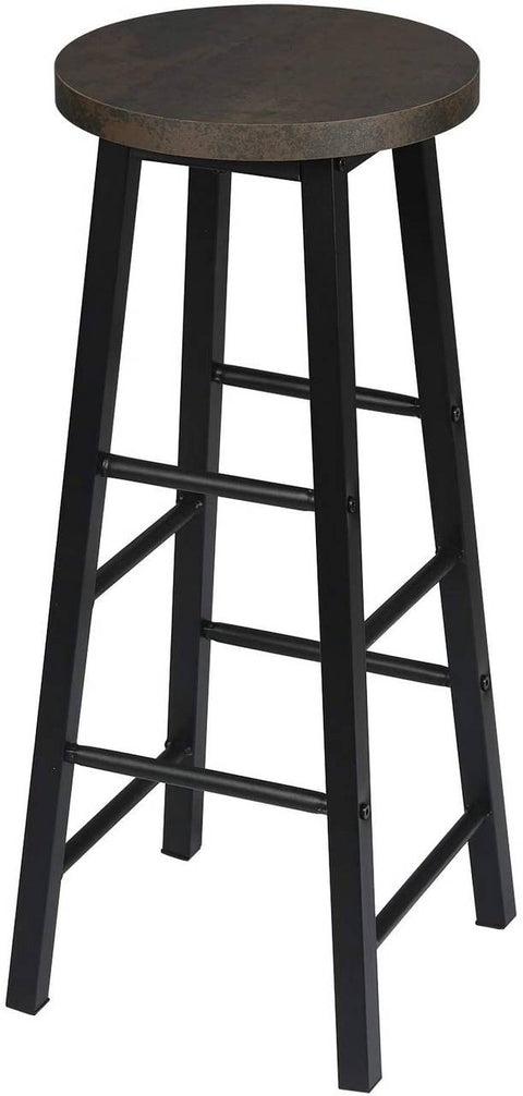 Rootz Industrial Bar Stool - Counter Stool - Metal Stool - Sturdy Steel Frame - Versatile Design - Comfort Features - 71cm Seat Height x 30cm Seat Diameter