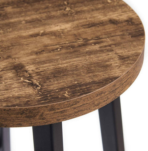 Rootz Industrial Bar Stool - Counter Stool - Metal and Wood Stool - Sturdy, Durable, Versatile - Anti-Slip - 71cm x 30cm