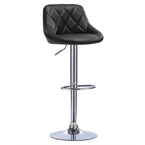 Rootz Adjustable Bar Stools Set of 2 - Counter Stools - Swivel Chairs - Faux Leather Comfort - Chrome Durability - Height Versatile - 84cm-106cm x 38cm x 35cm