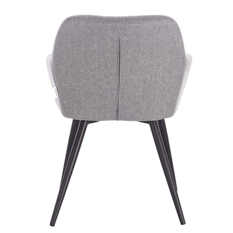 Rootz moderne linnen eetkamerstoel - Ergonomische stoel - Comfortabele zit - Ademende stof, ondersteunend ontwerp, duurzame metalen poten - 49 cm x 43 cm x 81 cm