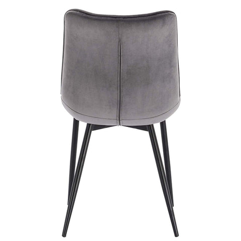 Rootz Set of 2 Dining Chairs - Velvet Seat Chairs - Metal Leg Chairs - Ergonomic Design - Durable & Comfortable - Floor Protection - 46cm x 40.5cm x 85.5cm