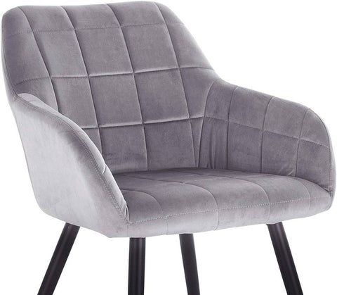 Rootz Velvet Dining Chair Set - Ergonomic Chair - Comfortable Seating - High-Density Foam - Durable Metal Frame - Non-Slip - 49cm x 43cm