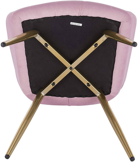 Rootz Velvet Dining Chairs - Golden Legs - Elegant Seating - Comfortable, Durable, Floor Protection - 43cm x 55cm x 81cm