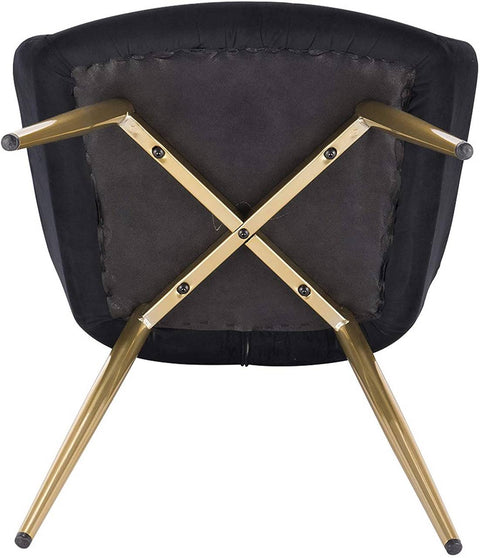 Rootz Velvet Dining Chairs - Golden Leg Chairs - Upholstered Chairs - Comfortable, Durable, Versatile - 43cm x 55cm x 81cm