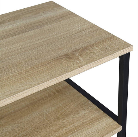 Rootz Modern Staande Plank - Opbergrek - Display - Duurzaam en Krasbestendig - Eenvoudige montage - Veelzijdige zwarte eiken afwerking - 90 cm x 40 cm x 83,5 cm