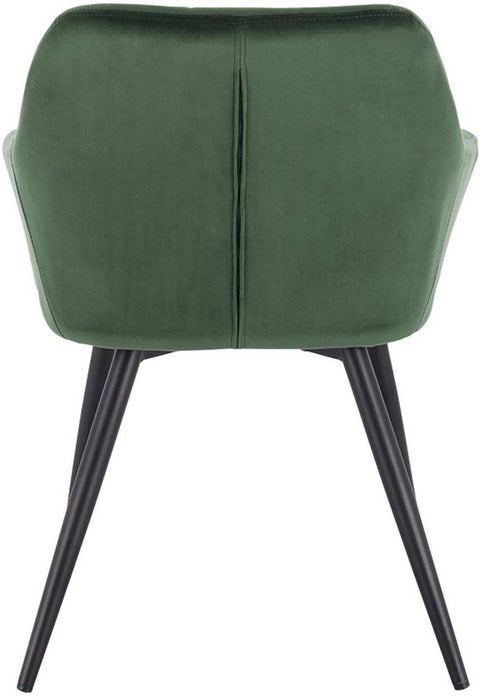 Rootz Set of 2 Velvet Dining Chairs - Armchairs with Metal Legs - Comfortable & Ergonomic, Durable & Stable, Easy Assembly - 49cm x 43cm x 81cm