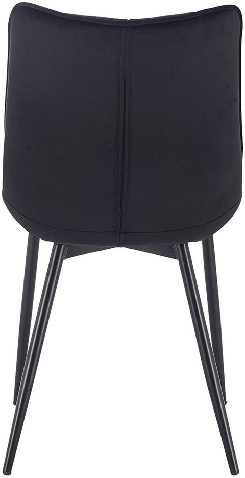 Rootz set van 2 eetkamerstoelen - fluwelen stoelen - metalen stoelen - ergonomisch ontwerp - duurzaam en stevig - comfortabele zit - 46 x 40,5 cm zitmaat