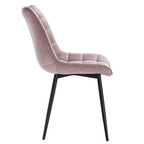 Rootz Set of 2 Dining Chairs - Velvet Chairs - Metal Chairs - Ergonomic Design - Durable & Sturdy - Floor Protection - 46 x 40.5 cm Seat Size