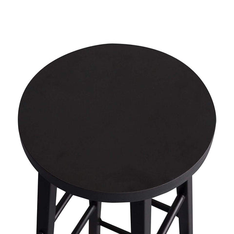 Rootz Industrial Bar Stool - Counter Stool - Metal and Wood Stool - Sturdy, Versatile, Protective Floor Design - 71cm Height x 30cm Diameter