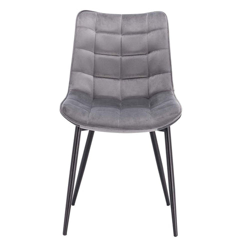Rootz Set of 2 Dining Chairs - Velvet Seat Chairs - Metal Leg Chairs - Ergonomic Design - Durable & Comfortable - Floor Protection - 46cm x 40.5cm x 85.5cm