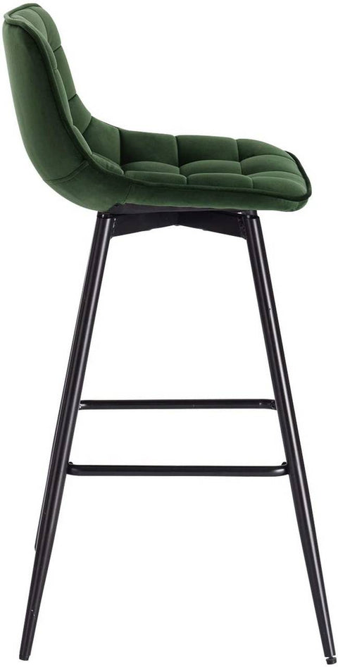 Rootz Bar Stool - Counter Stool - Designer Stool - Velvet & Metal - Comfortable & Ergonomic - Stable & Durable - Versatile & Stylish - 43cm x 35.5cm, Seat Height 64cm
