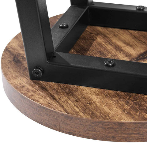 Rootz Industrial Bar Stool - Counter Stool - Metal and Wood Stool - Sturdy, Durable, Versatile - Anti-Slip - 71cm x 30cm