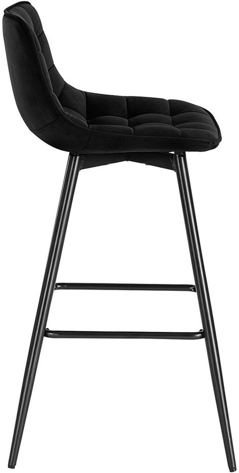 Rootz Bar Stool - Designer Counter Stool, Velvet Footrest - Comfortable, Ergonomic, Durable - 43cm x 35.5cm x 64cm