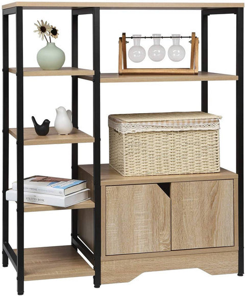 Rootz Multifunctional Standing Shelf - Bookcase - Storage Organizer - Large Capacity - Durable Build - Eco-Friendly - 80cm x 35cm x 97cm