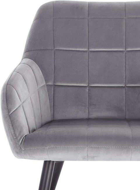 Rootz Velvet Dining Chair Set - Ergonomic Chair - Comfortable Seating - High-Density Foam - Durable Metal Frame - Non-Slip - 49cm x 43cm