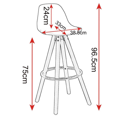Rootz Designer Bar Stools - Counter Stools - Kitchen Stools - Comfortable Seating - Durable Construction - Easy Maintenance - 96.5cm x 38.5cm x 33cm