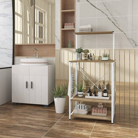 Rootz Modern Multi-Purpose Standing Shelf - Storage Rack - Display Unit - Durable MDF & Steel - Easy Assembly - Waterproof & Scratch-Resistant - 40cm x 60cm x 123cm