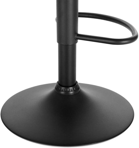 Rootz Bar Stool - Counter Stool - Adjustable Bar Chair - Plush Velvet - Sturdy Metal Frame - Ergonomic Design - 42.5cm x 35cm, Height 82.5cm - 104cm