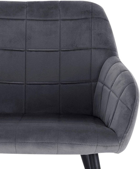 Rootz Set of 2 Dining Chairs - Armchairs - Velvet Chairs - Comfortable & Ergonomic - Durable & Stable - Easy Assembly - 49cm x 43cm x 81cm