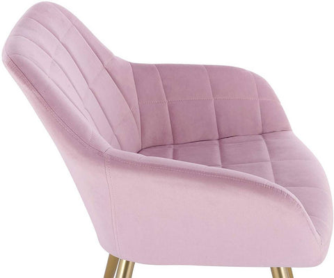 Rootz Velvet Dining Chairs - Golden Legs - Elegant Seating - Comfortable, Durable, Floor Protection - 43cm x 55cm x 81cm