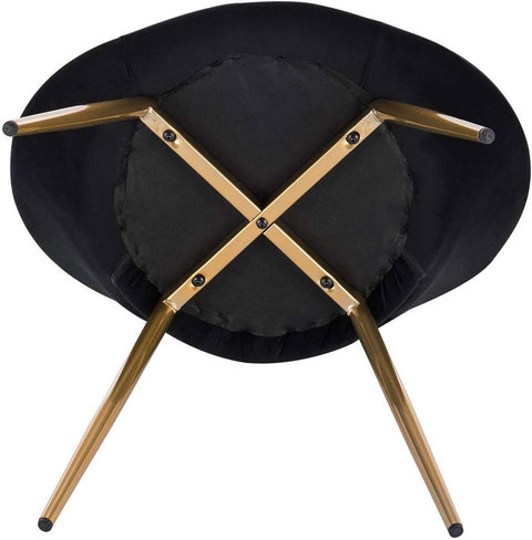 Rootz Set of 4 Dining Chairs - Velvet Upholstered - Gold Metal Legs - Ergonomic Design - Stylish & Modern - Durable & Stable - 78cm x 35cm x 45cm