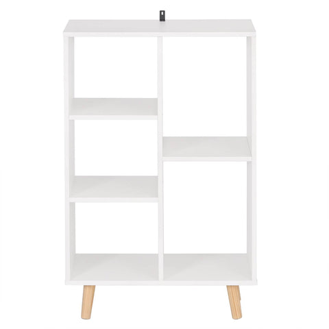 Rootz White Cube Bookshelf - Storage Organizer - Display Shelf - Space-Saving Design - Sturdy & Safe - Modern Aesthetic - 60cm x 95cm x 30cm