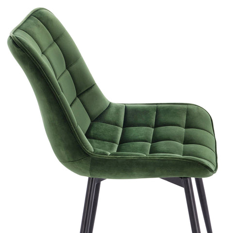 Rootz Set of 2 Dining Chairs - Velvet Seat - Metal Legs - Durable & Long-lasting - Comfortable & Ergonomic - Versatile Design - 85.5cm x 46cm x 40.5cm