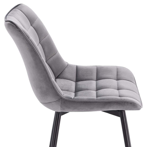 Rootz Set of 2 Dining Chairs - Velvet Seat Chairs - Metal Leg Chairs - Ergonomic Design - Durable & Comfortable - Floor Protection - 46cm x 40.5cm x 85.5cm