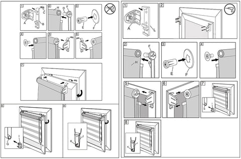 Rootz Double Roller Blind - Duo Rollo - No Drill Install - Sun & Privacy Protection - White 55x150cm