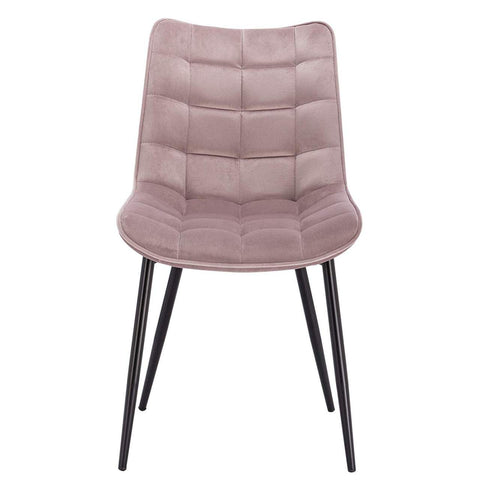 Rootz Set of 2 Dining Chairs - Velvet Chairs - Metal Chairs - Ergonomic Design - Durable & Sturdy - Floor Protection - 46 x 40.5 cm Seat Size